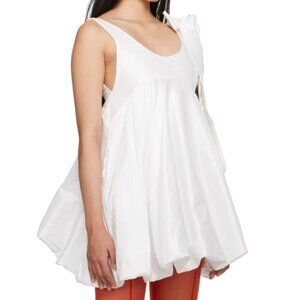 Kika Vargas Sue White Mini Bubble Hem Dress